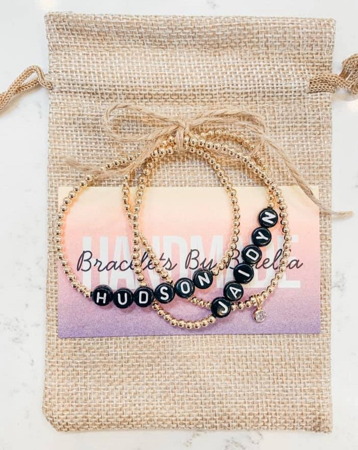 24K Gold Plated Bracelet with 4mm Beads – bandana love