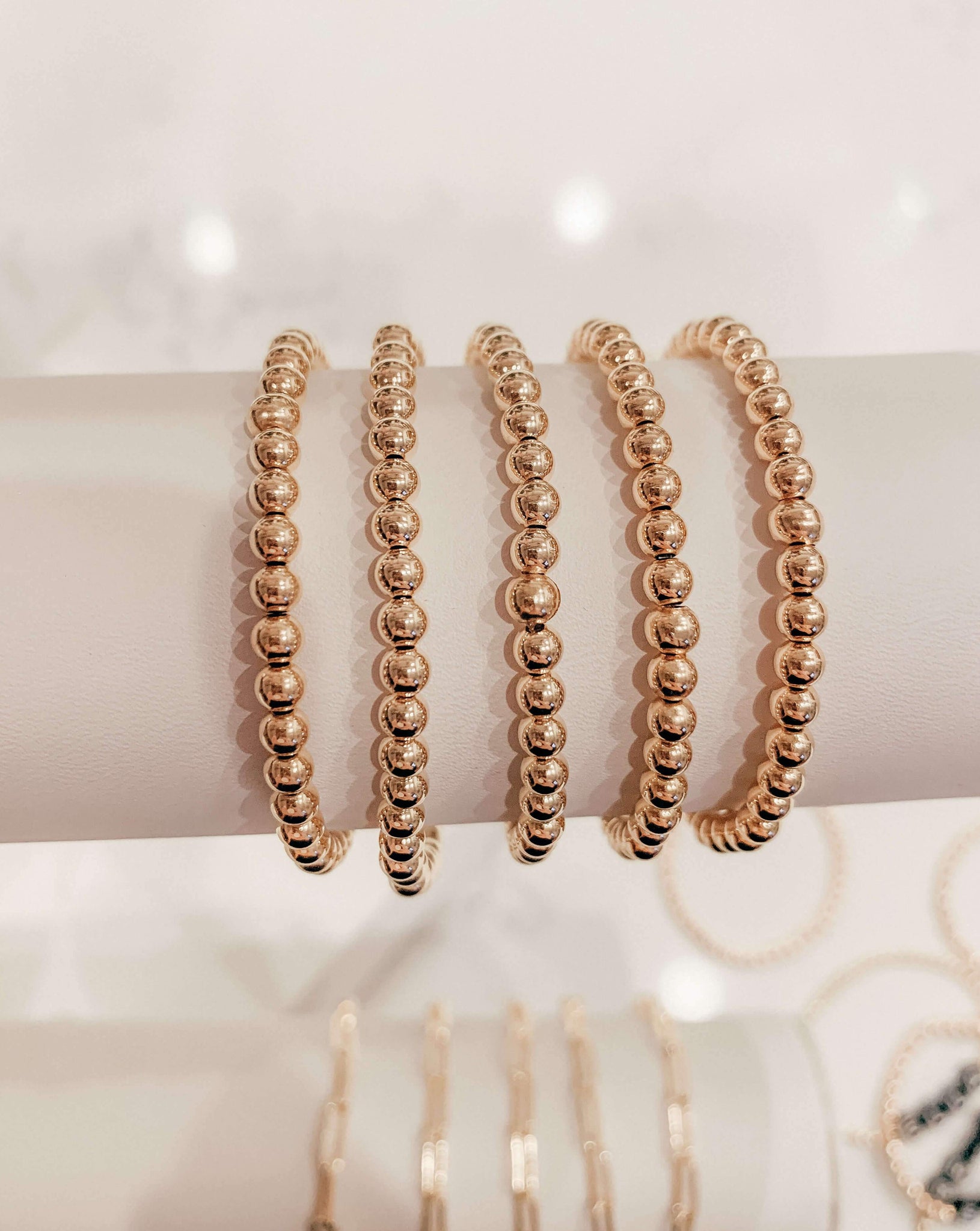 Gold Bead Bracelet, 14K Gold Filled Beaded Bracelet, Gold Bead Bracelet with Diamond Bead, Gold Ball Bracelet, CZ Diamond Bead Bracelet