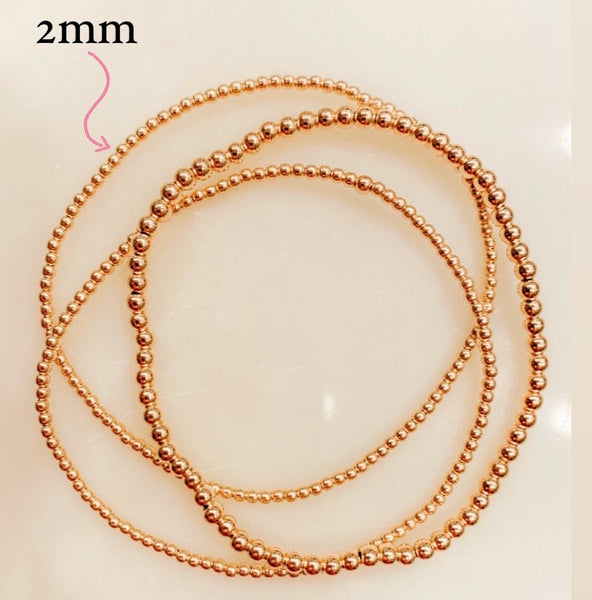 2mm Gold-filled Beaded Bracelet